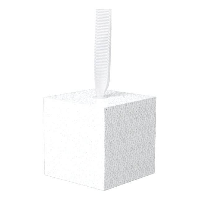 Personalized Winter Geometric Pattern Cube Ornament (Front Angled)