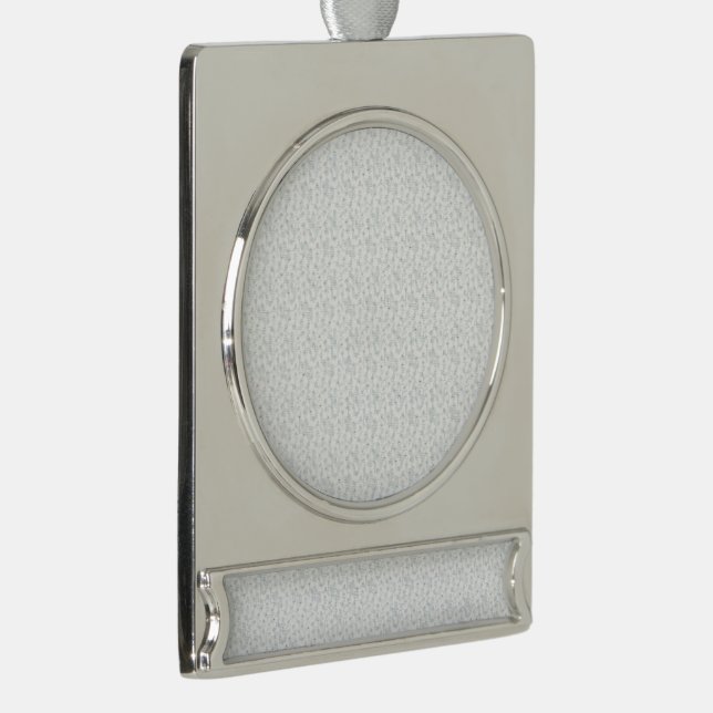 Personalized Winter Geometric Pattern Silver Plated Banner Ornament (Right)