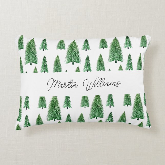 Personalized Winter Holiday Country Beauty Accent Pillow (Front)