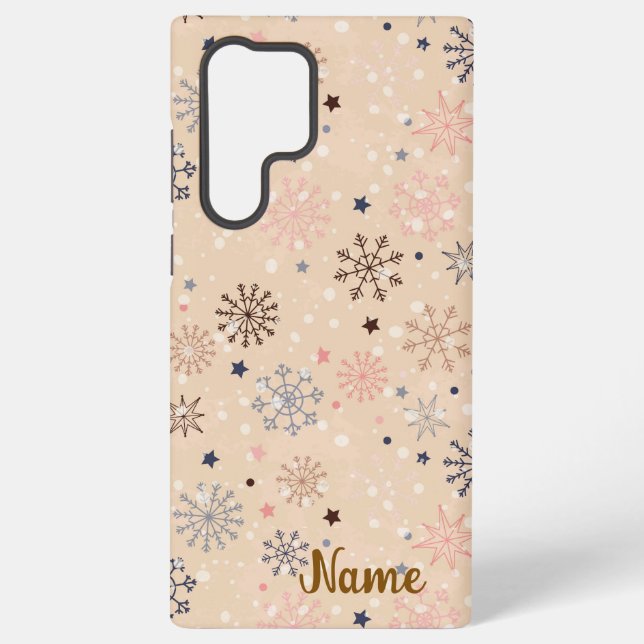 Personalized winter neutrals samsung galaxy case (Back)