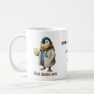 Personalized Winter Penguin “Best Doctor Ever” Coffee Mug