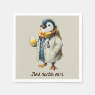 Personalized Winter Penguin “Best Doctor Ever” Napkins