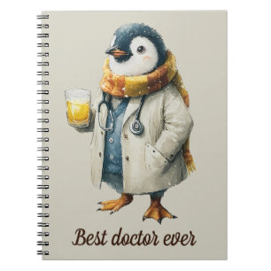 Personalized Winter Penguin “Best Doctor Ever” Notebook
