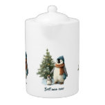 Personalized Winter Penguin “Best Mom Ever” Teapot