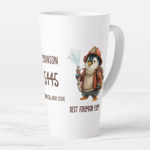 Personalized Winter Penguin Firefighter Gift Mug