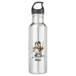 Personalized Winter Penguin Hockey Kid Stainless Steel Water Bottle