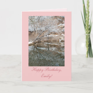 Personalized Winter Pond Birthday Card Template