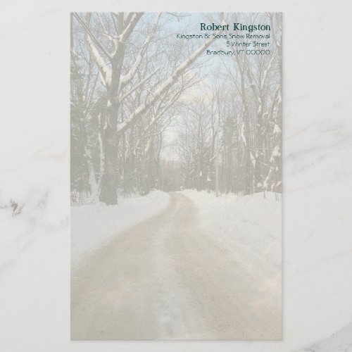 Personalized Winter Road Writing Paper