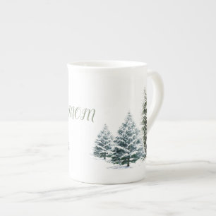 Personalized Winter Scene Bone China Mug