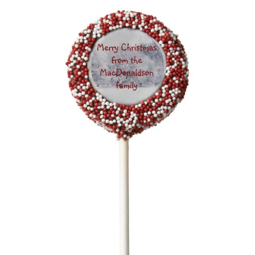 Personalized winter snowscene chocolate covered oreo pop