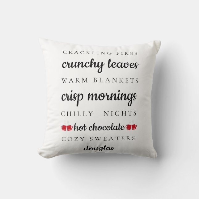 Personalized Winter Weather Holiday Pillow (Front)