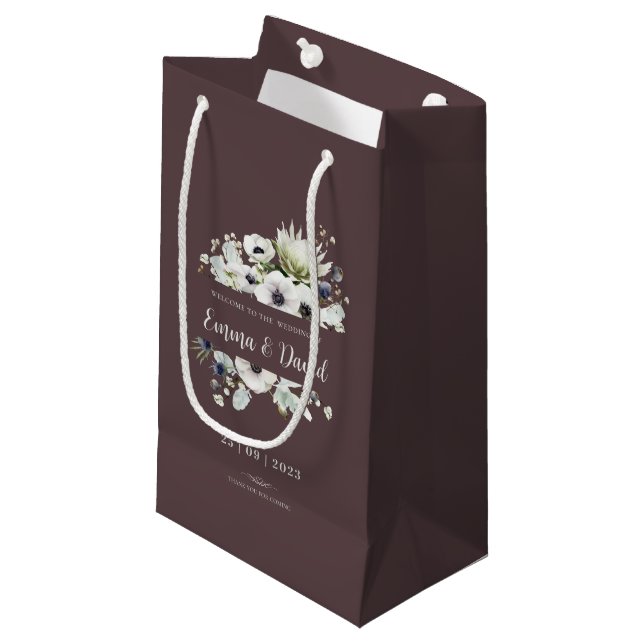 Personalized Winter Wedding Idea Thank You Small Gift Bag (Front Angled)