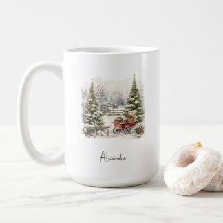 Personalized Winter Wonder Watercolor Landscape Coffee Mug