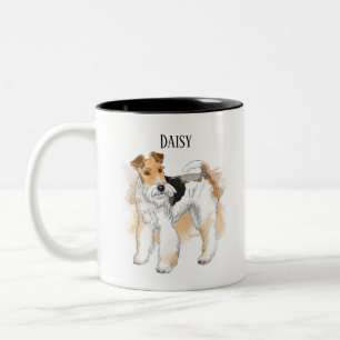 Personalized Wire Fox Terrier Birthday Two-Tone Coffee Mug