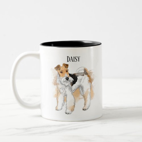 Personalized Wire Fox Terrier Birthday Two_Tone Coffee Mug