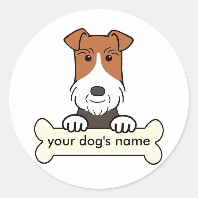 Personalized Wire Fox Terrier Classic Round Sticker (Front)
