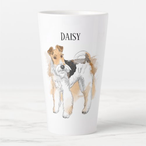Personalized Wire Fox Terrier Photo Latte Mug