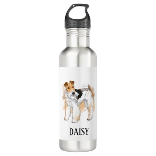 Personalized Wire Fox Terrier Photo Stainless Steel Water Bottle