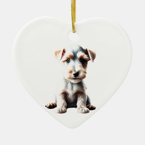 Personalized Wire Fox Terrier Puppy Ceramic Ornament