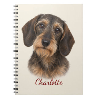 Personalized Wire-Haired Dachshund with Name Notebook