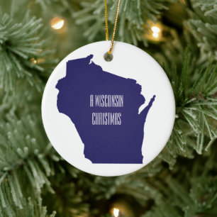 Personalized Wisconsin Christmas Ornament