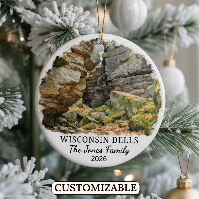 Personalized Wisconsin Dells Ornament, Wisconsin Ceramic Ornament (Creator Uploaded)