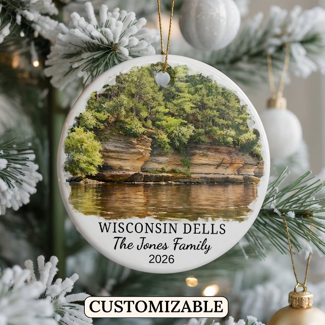 Personalized Wisconsin Dells Ornament, Wisconsin Ceramic Ornament (Creator Uploaded)