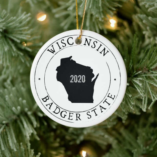 Personalized Wisconsin Ornament (Tree)