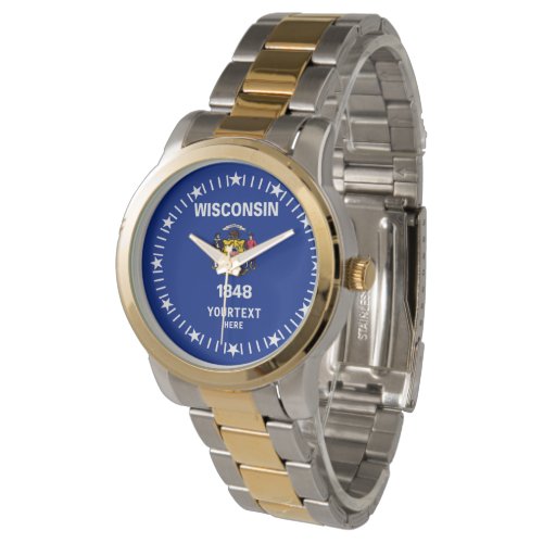 Personalized Wisconsin State Flag Design Watch