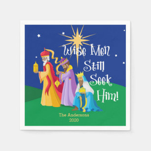 Personalized Wise Men Still Seek Him Christmas Napkins