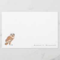 Personalized Wise Owl Illustration Stationery Set 