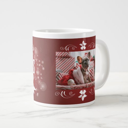 Personalized Wishes Merry Christmas Photo Giant Coffee Mug