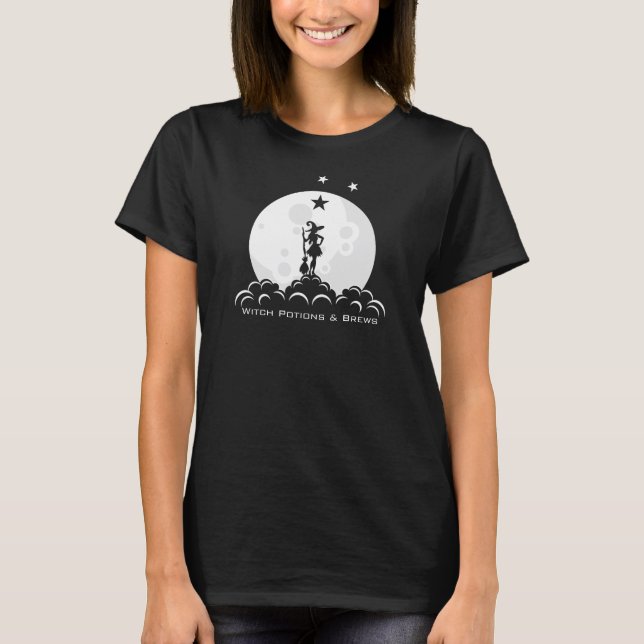 Personalized Witch with Moon T-Shirt (Front)