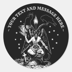 Personalized Witchcraft Baphomet Gothic Classic Round Sticker