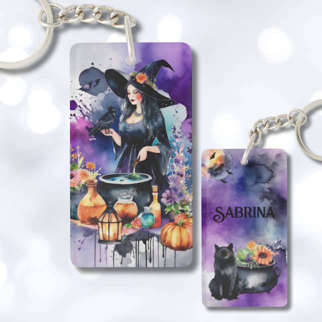 Personalized Witches Spell Watercolor Keychain (Creator Uploaded)