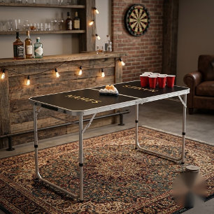 Personalized With 2 Last Name or Nickname on Them Beer Pong Table