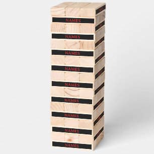 Personalized With 2 Last Name or Nickname on Them Topple Tower