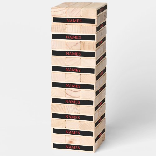 Personalized With 2 Last Name or Nickname on Them Topple Tower