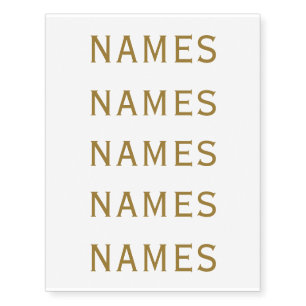 Personalized With 5 Last Name or Nickname on Them Temporary Tattoos