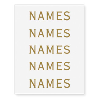 Personalized With 5 Last Name or Nickname on Them Temporary Tattoos