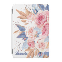 personalized with blush and blue flower 