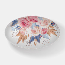 personalized with  blush and blue flower  