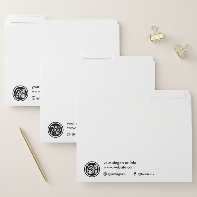 Personalized with Business Logo & Contact Info File Folder (Set)