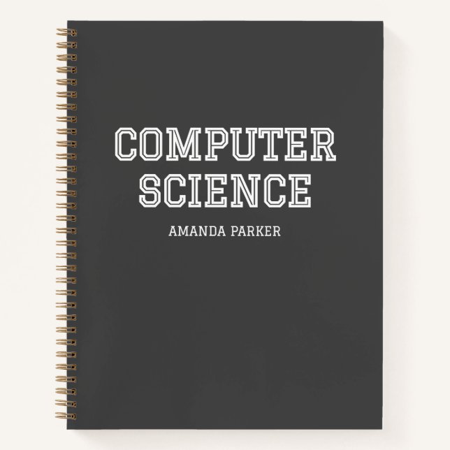 Personalized with Calendar Computer Science Gray  Notebook (Front)