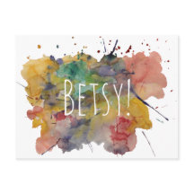 Personalized with Colorful Watercolor Splatters
