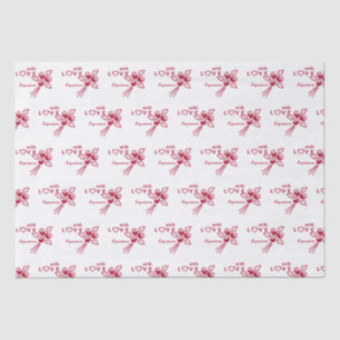 Personalized "With L❤️VE" Red Roses Tissue Paper