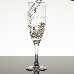 Personalized With Last Name or Nickname on Them Champagne Flute