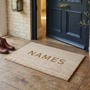 Personalized With Last Name or Nickname on Them Fiber Doormat