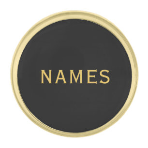 Personalized With Last Name or Nickname on Them Gold Finish Lapel Pin