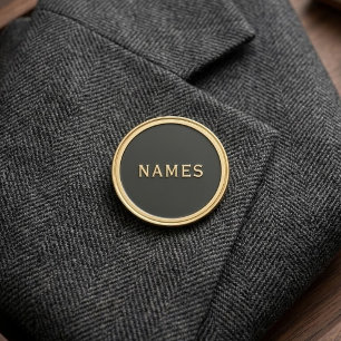 Personalized With Last Name or Nickname on Them Gold Finish Lapel Pin